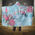 Galah Birds Australia Baby Blue & Pink Hooded Blanket - Aussie Hoodie