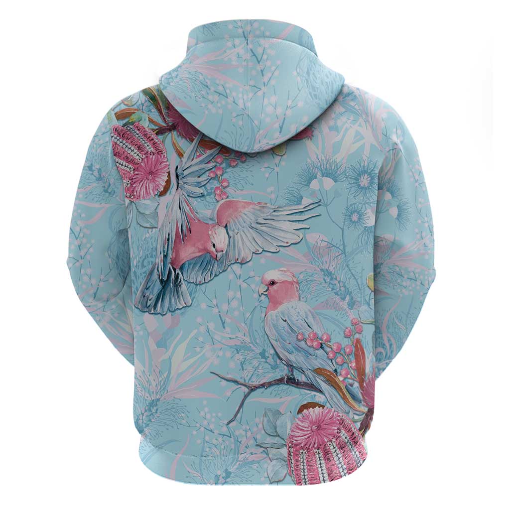 Galah Birds Australia Baby Blue & Pink Hoodie - Aussie Hoodie