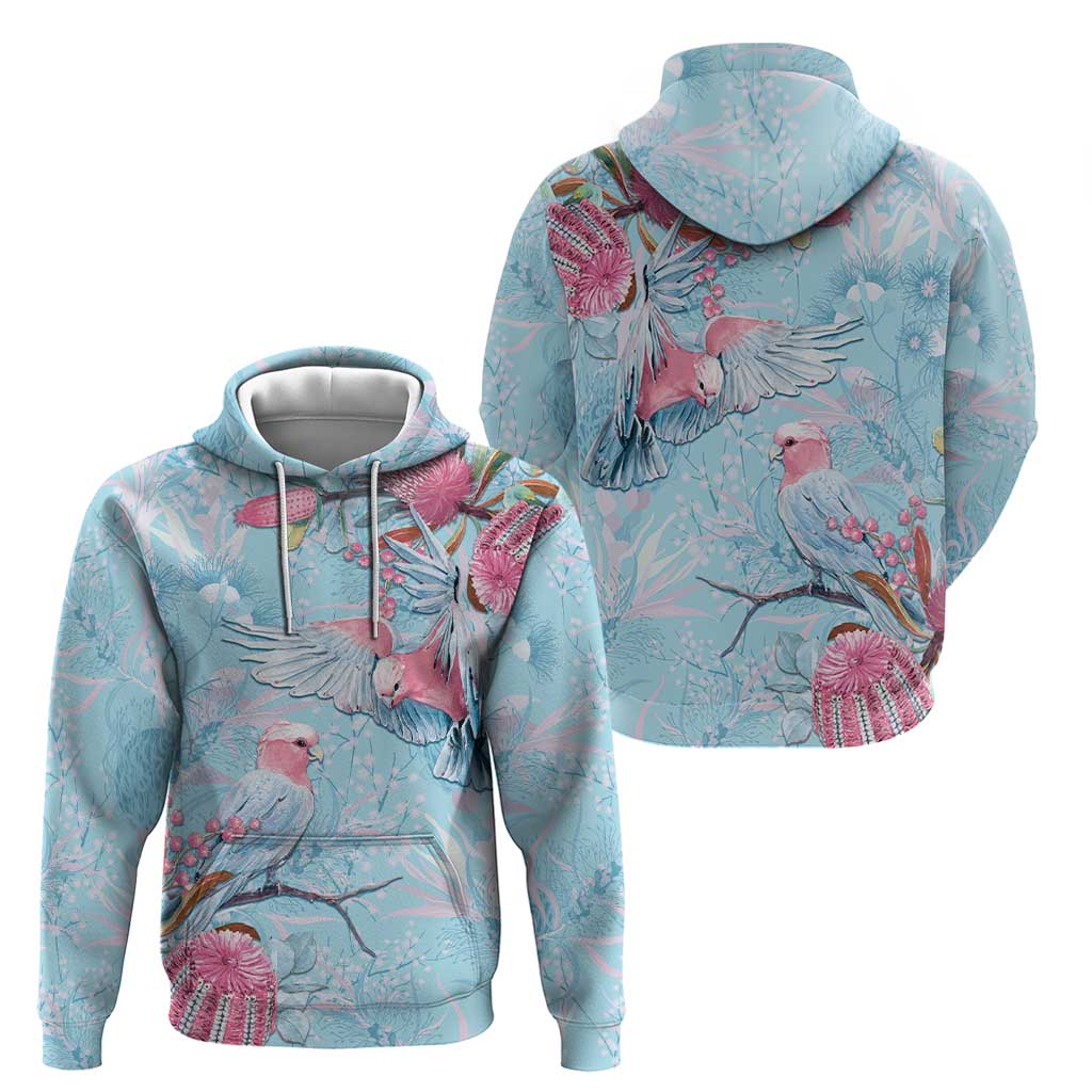 Galah Birds Australia Baby Blue & Pink Hoodie - Aussie Hoodie