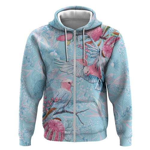 Galah Birds Australia Baby Blue & Pink Hoodie - Aussie Hoodie