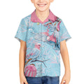 Galah Birds Australia Baby Blue & Pink Kid Hawaiian Shirt - Aussie Hoodie
