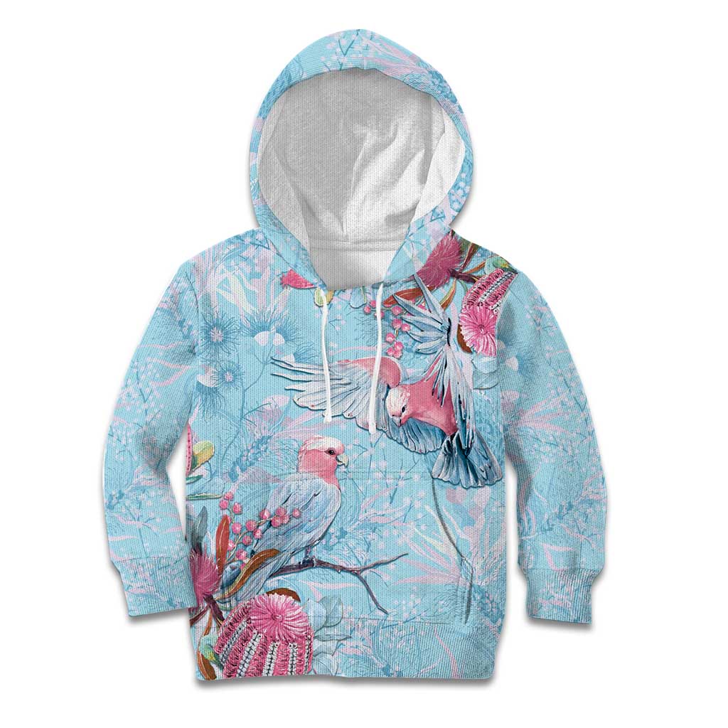 Galah Birds Australia Baby Blue & Pink Kid Hoodie - Aussie Hoodie