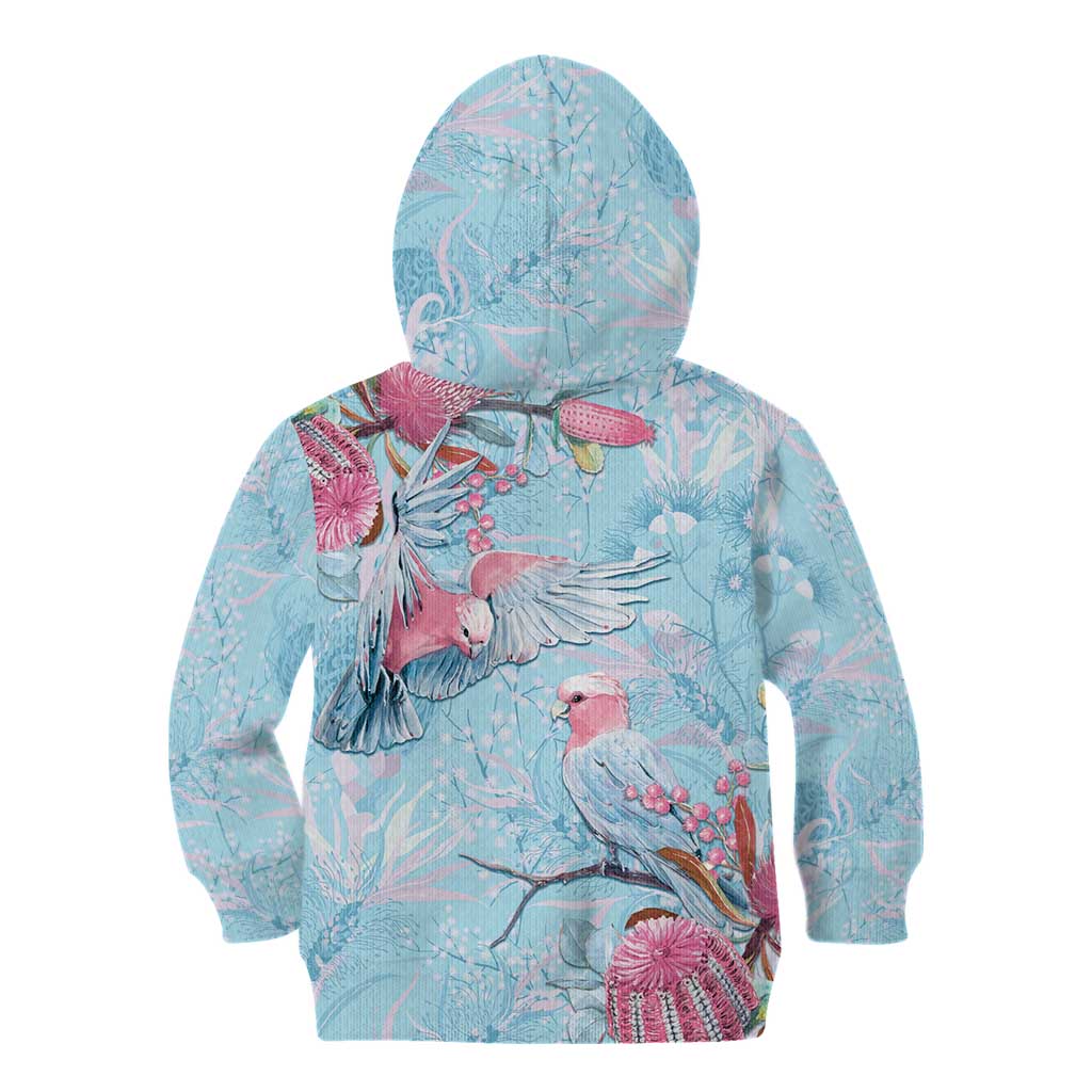 Galah Birds Australia Baby Blue & Pink Kid Hoodie - Aussie Hoodie
