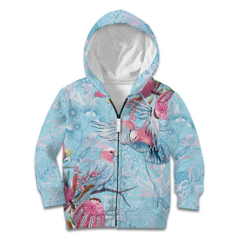 Galah Birds Australia Baby Blue & Pink Kid Hoodie - Aussie Hoodie