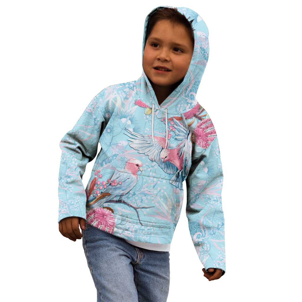 Galah Birds Australia Baby Blue & Pink Kid Hoodie - Aussie Hoodie