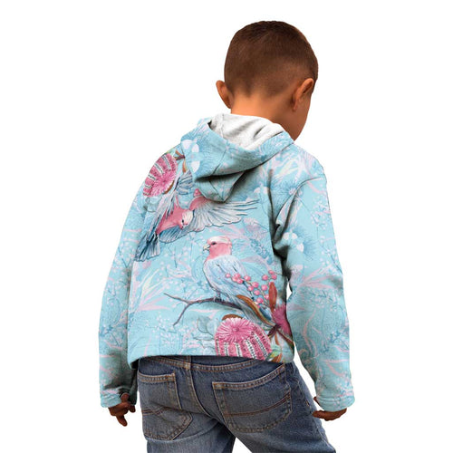Galah Birds Australia Baby Blue & Pink Kid Hoodie - Aussie Hoodie