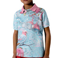 Galah Birds Australia Baby Blue & Pink Kid Polo Shirt - Aussie Hoodie