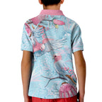 Galah Birds Australia Baby Blue & Pink Kid Polo Shirt - Aussie Hoodie