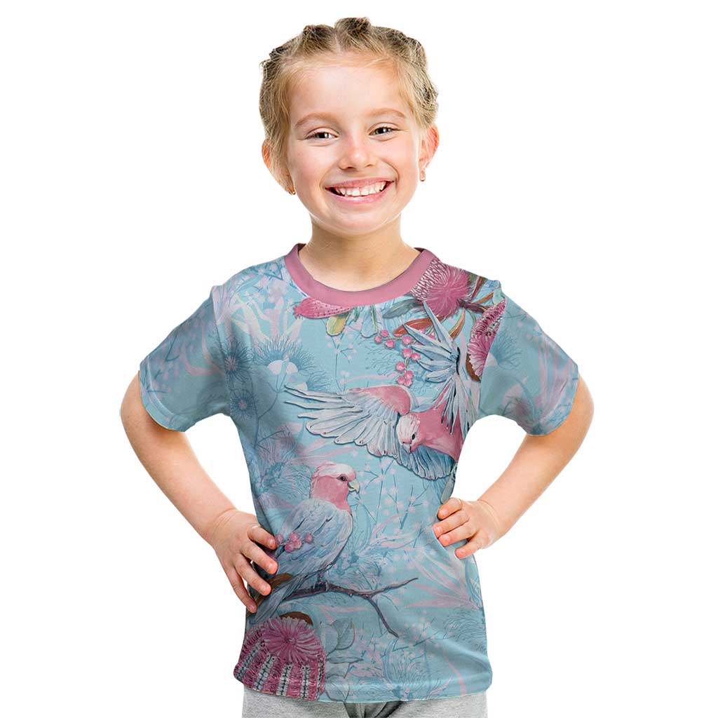 Galah Birds Australia Baby Blue & Pink Kid T Shirt - Aussie Hoodie