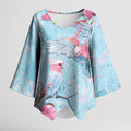 Galah Birds Australia Baby Blue & Pink Kimono Sleeve Blouse - Aussie Hoodie