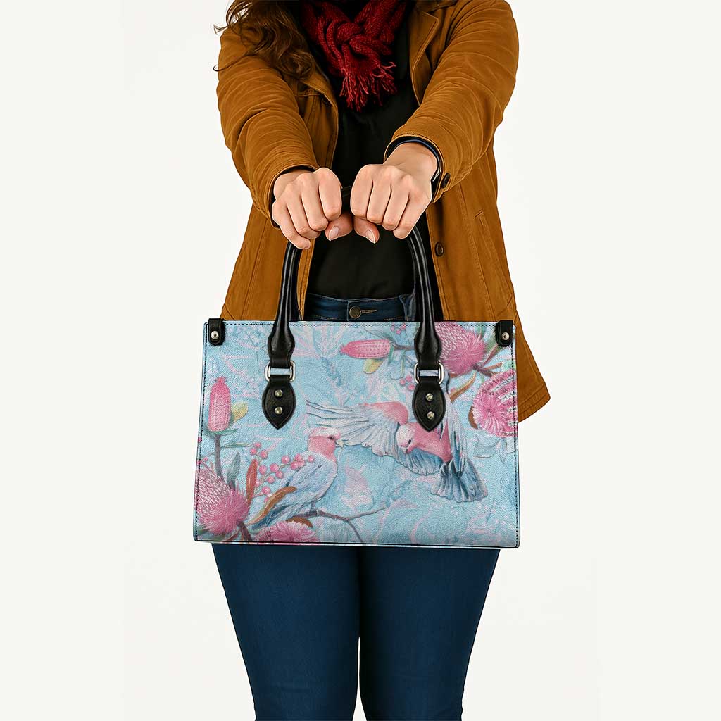 Galah Birds Australia Baby Blue & Pink Leather Bag - Aussie Hoodie