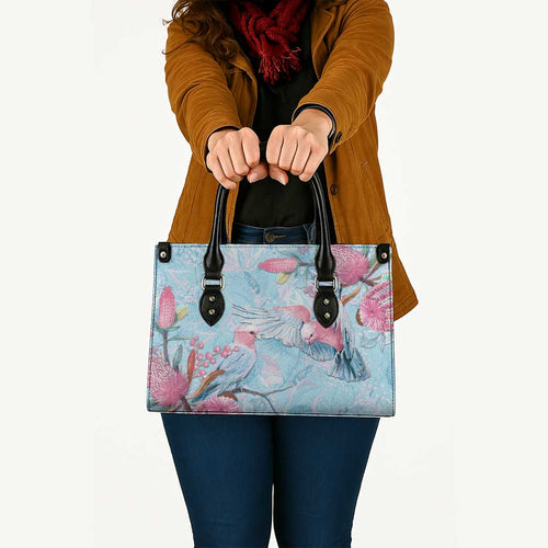 Galah Birds Australia Baby Blue & Pink Leather Bag - Aussie Hoodie