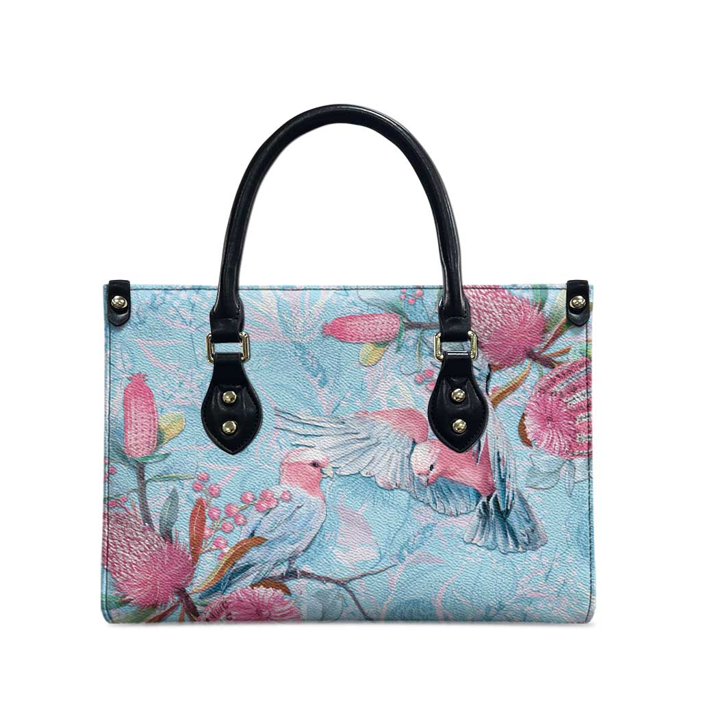 Galah Birds Australia Baby Blue & Pink Leather Bag - Aussie Hoodie