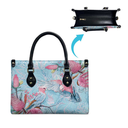 Galah Birds Australia Baby Blue & Pink Leather Bag - Aussie Hoodie
