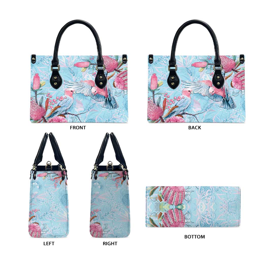 Galah Birds Australia Baby Blue & Pink Leather Bag - Aussie Hoodie