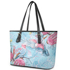 Galah Birds Australia Baby Blue & Pink Leather Tote Bag - Aussie Hoodie