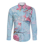 Galah Birds Australia Baby Blue & Pink Long Sleeve Button Shirt - Aussie Hoodie