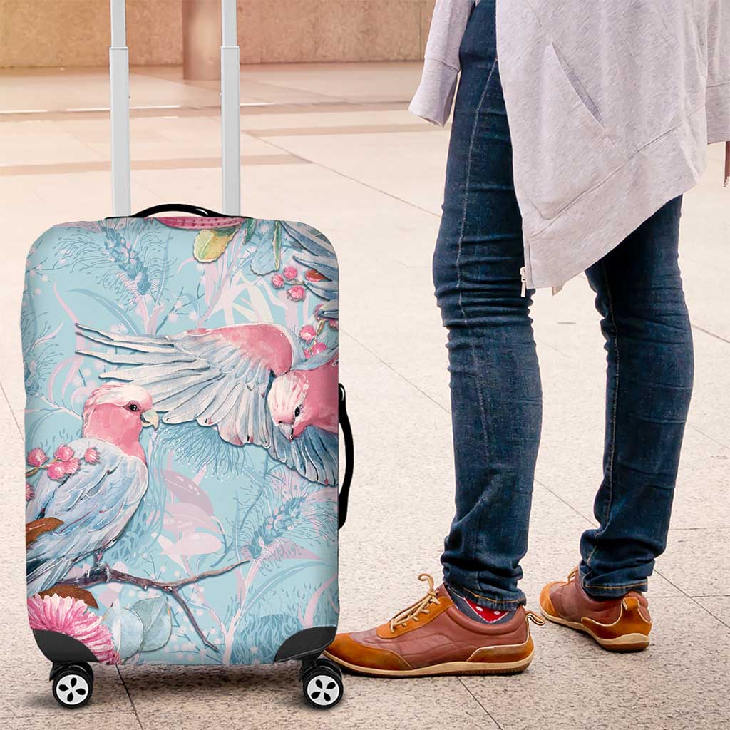 Galah Birds Australia Baby Blue & Pink Luggage Cover - Aussie Hoodie
