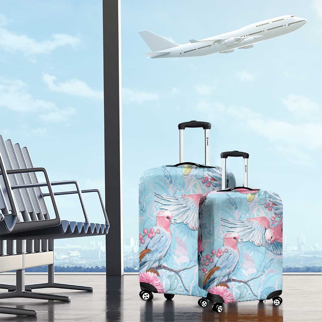 Galah Birds Australia Baby Blue & Pink Luggage Cover - Aussie Hoodie
