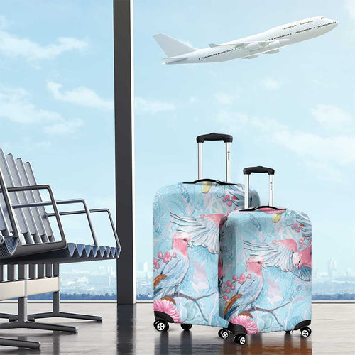Galah Birds Australia Baby Blue & Pink Luggage Cover - Aussie Hoodie