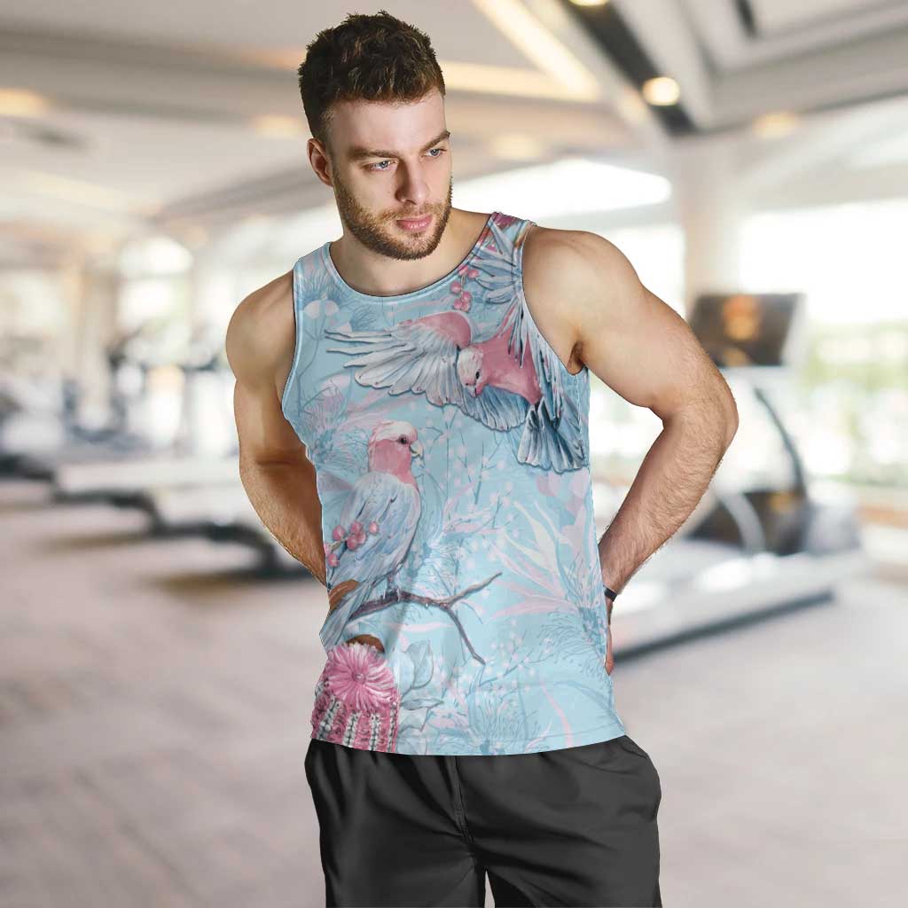 Galah Birds Australia Baby Blue & Pink Men Tank Top - Aussie Hoodie