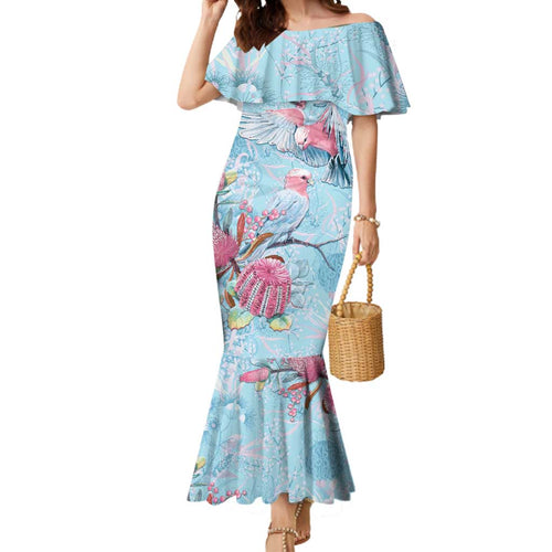Galah Birds Australia Baby Blue & Pink Mermaid Dress - Aussie Hoodie
