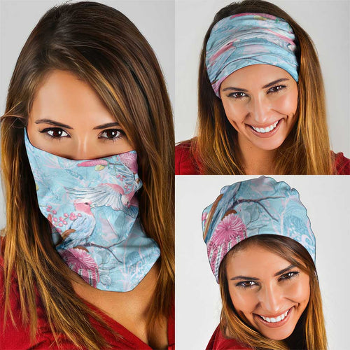 Galah Birds Australia Baby Blue & Pink Neck Gaiter - Aussie Hoodie