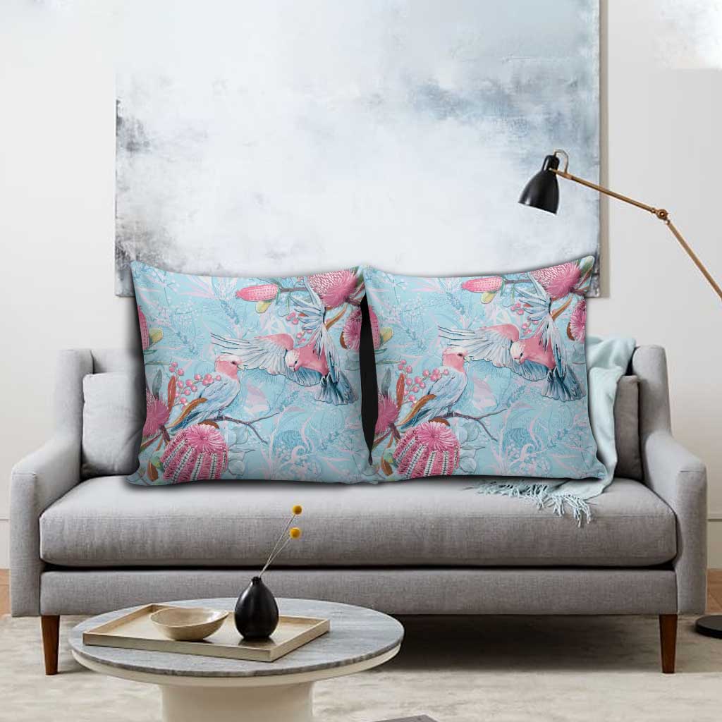 Galah Birds Australia Baby Blue & Pink Pillow Cover - Aussie Hoodie