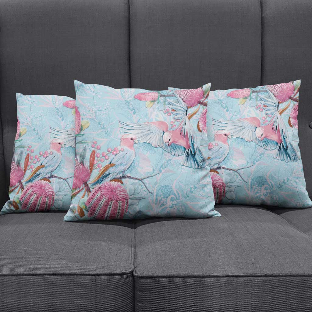 Galah Birds Australia Baby Blue & Pink Pillow Cover - Aussie Hoodie