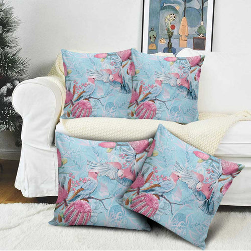 Galah Birds Australia Baby Blue & Pink Pillow Cover - Aussie Hoodie