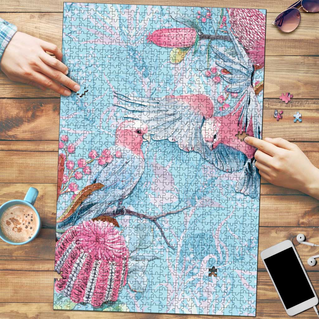 Galah Birds Australia Baby Blue & Pink Puzzle - Aussie Hoodie