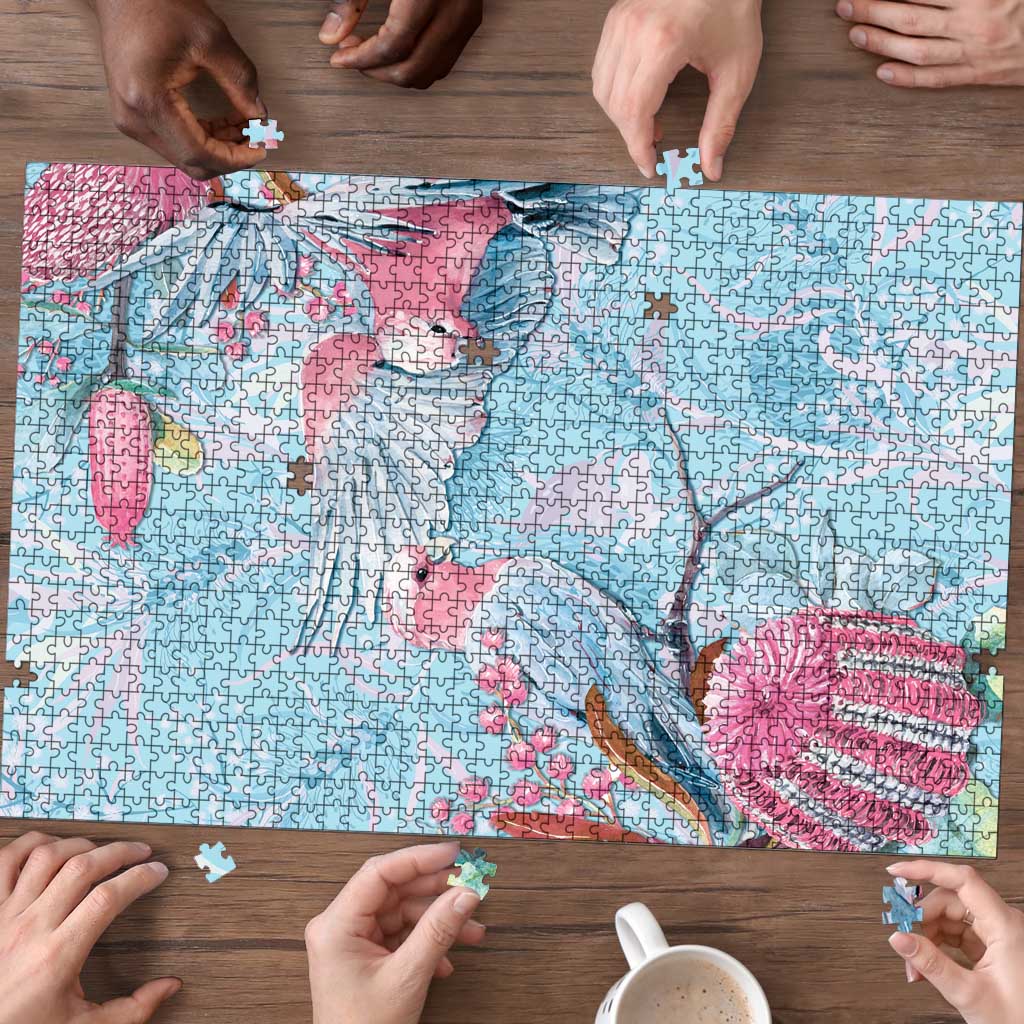 Galah Birds Australia Baby Blue & Pink Puzzle - Aussie Hoodie