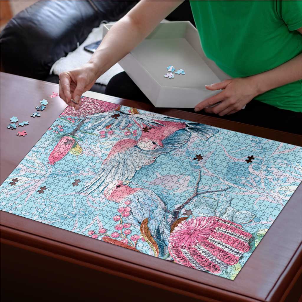 Galah Birds Australia Baby Blue & Pink Puzzle - Aussie Hoodie