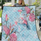 Galah Birds Australia Baby Blue & Pink Quilt - Aussie Hoodie