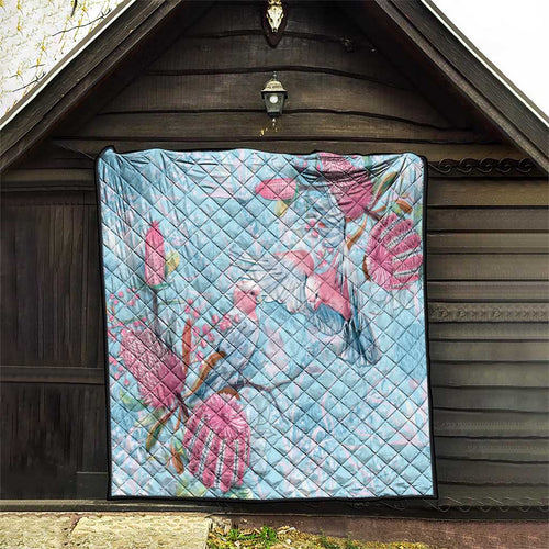 Galah Birds Australia Baby Blue & Pink Quilt - Aussie Hoodie