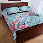 Galah Birds Australia Baby Blue & Pink Quilt Bed Set - Aussie Hoodie