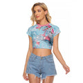 Galah Birds Australia Baby Blue & Pink Raglan Cropped T Shirt - Aussie Hoodie