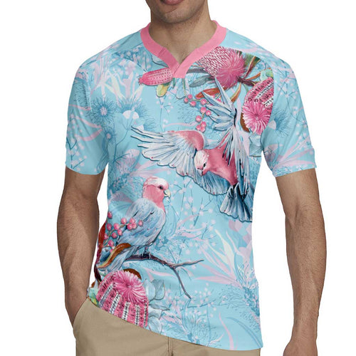 Galah Birds Australia Baby Blue & Pink Rugby Jersey - Aussie Hoodie