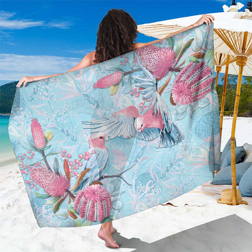 Galah Birds Australia Baby Blue & Pink Sarong - Aussie Hoodie
