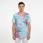 Galah Birds Australia Baby Blue & Pink Scrub Top - Aussie Hoodie