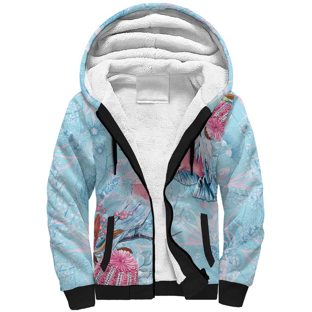 Galah Birds Australia Baby Blue & Pink Sherpa Hoodie - Aussie Hoodie
