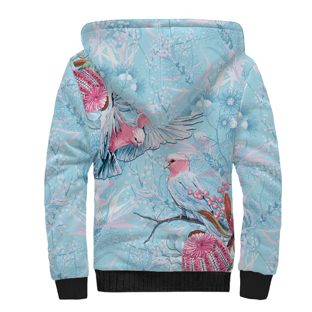 Galah Birds Australia Baby Blue & Pink Sherpa Hoodie - Aussie Hoodie