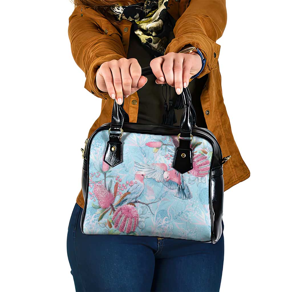 Galah Birds Australia Baby Blue & Pink Shoulder Handbag - Aussie Hoodie