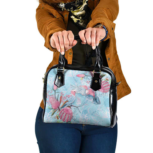 Galah Birds Australia Baby Blue & Pink Shoulder Handbag - Aussie Hoodie