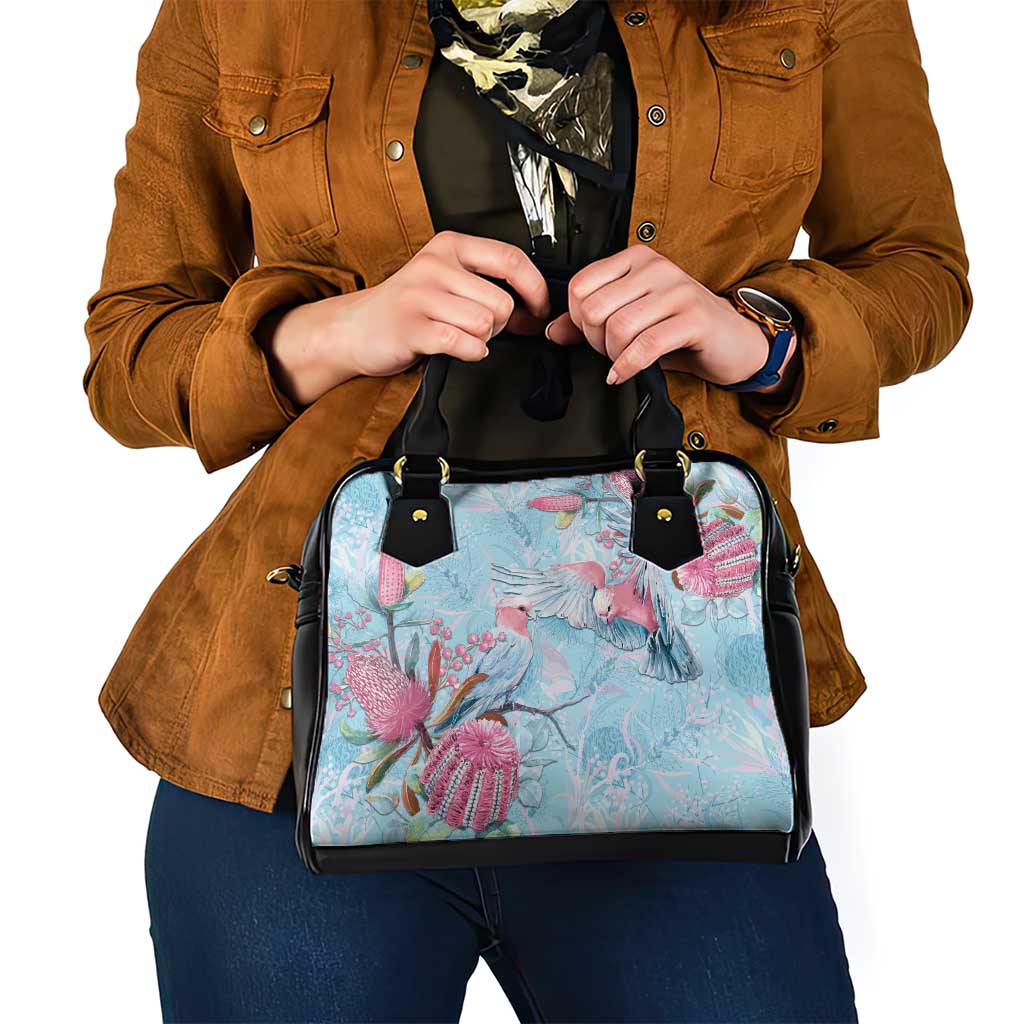 Galah Birds Australia Baby Blue & Pink Shoulder Handbag - Aussie Hoodie