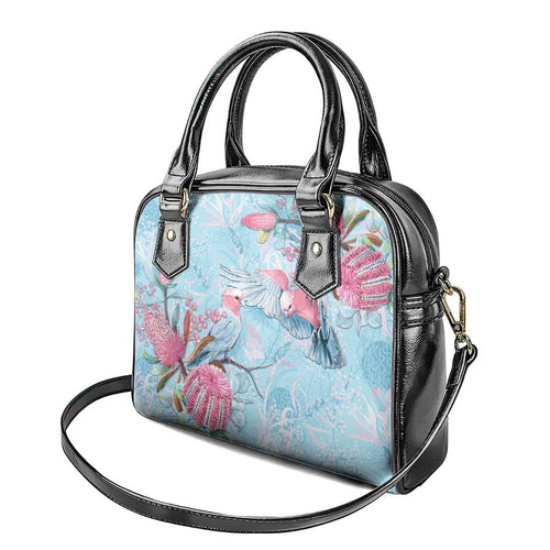 Galah Birds Australia Baby Blue & Pink Shoulder Handbag - Aussie Hoodie