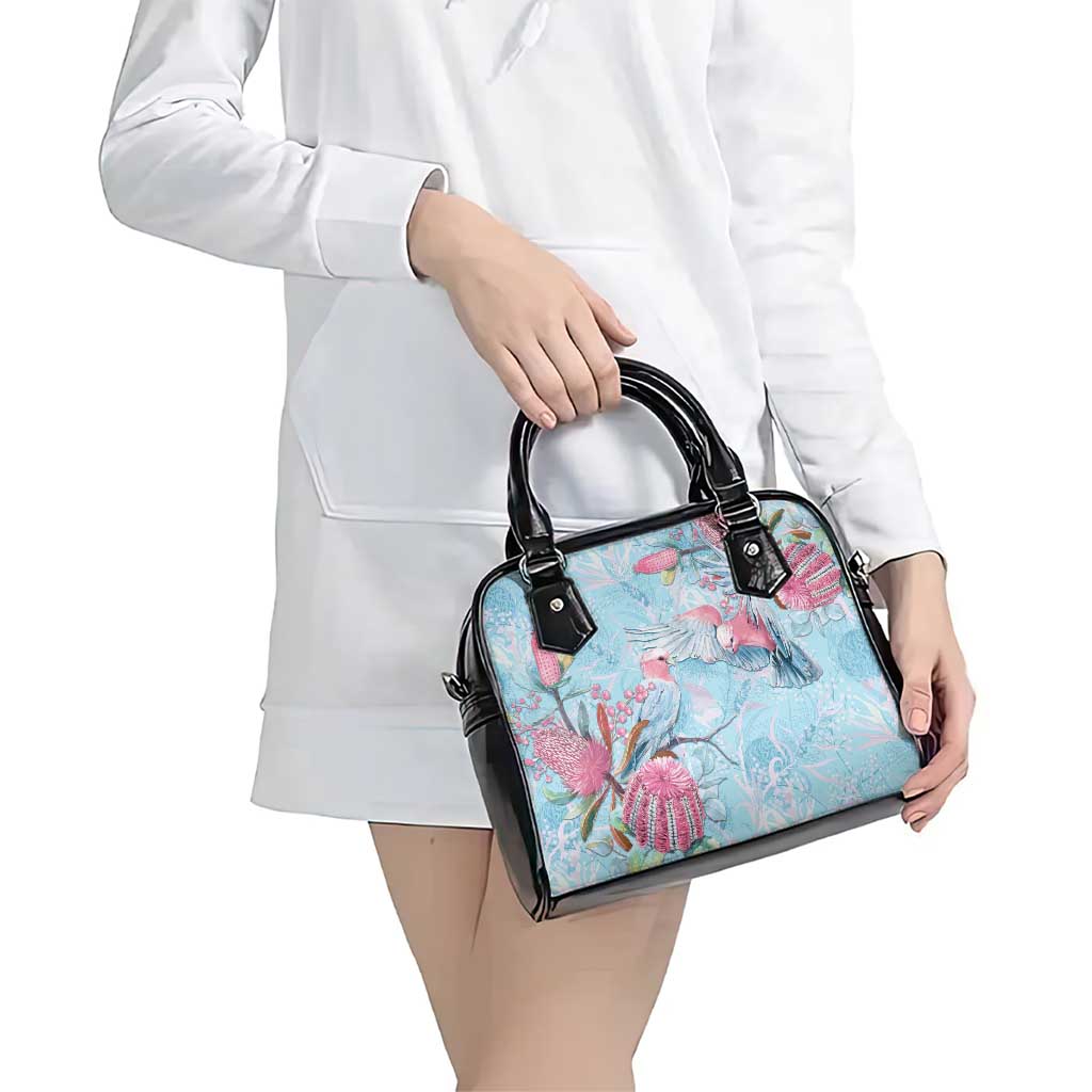 Galah Birds Australia Baby Blue & Pink Shoulder Handbag - Aussie Hoodie