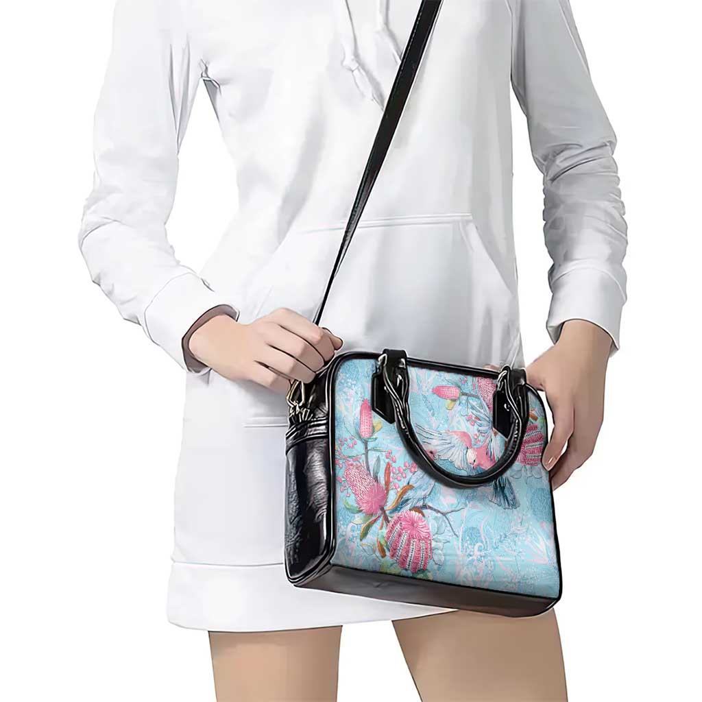Galah Birds Australia Baby Blue & Pink Shoulder Handbag - Aussie Hoodie