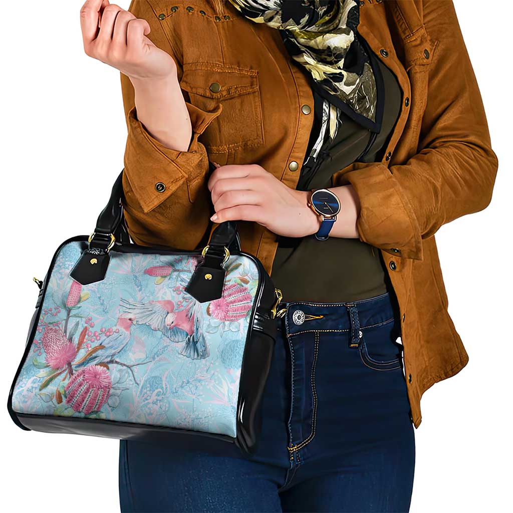 Galah Birds Australia Baby Blue & Pink Shoulder Handbag - Aussie Hoodie