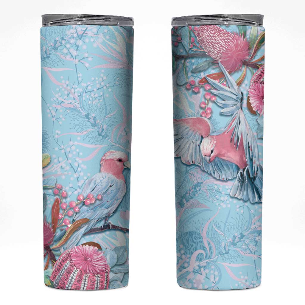 Galah Birds Australia Baby Blue & Pink Skinny Tumbler - Aussie Hoodie